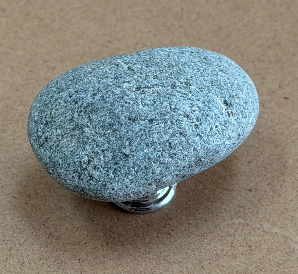 Coastal Grey Stone Knobs — Set of 6