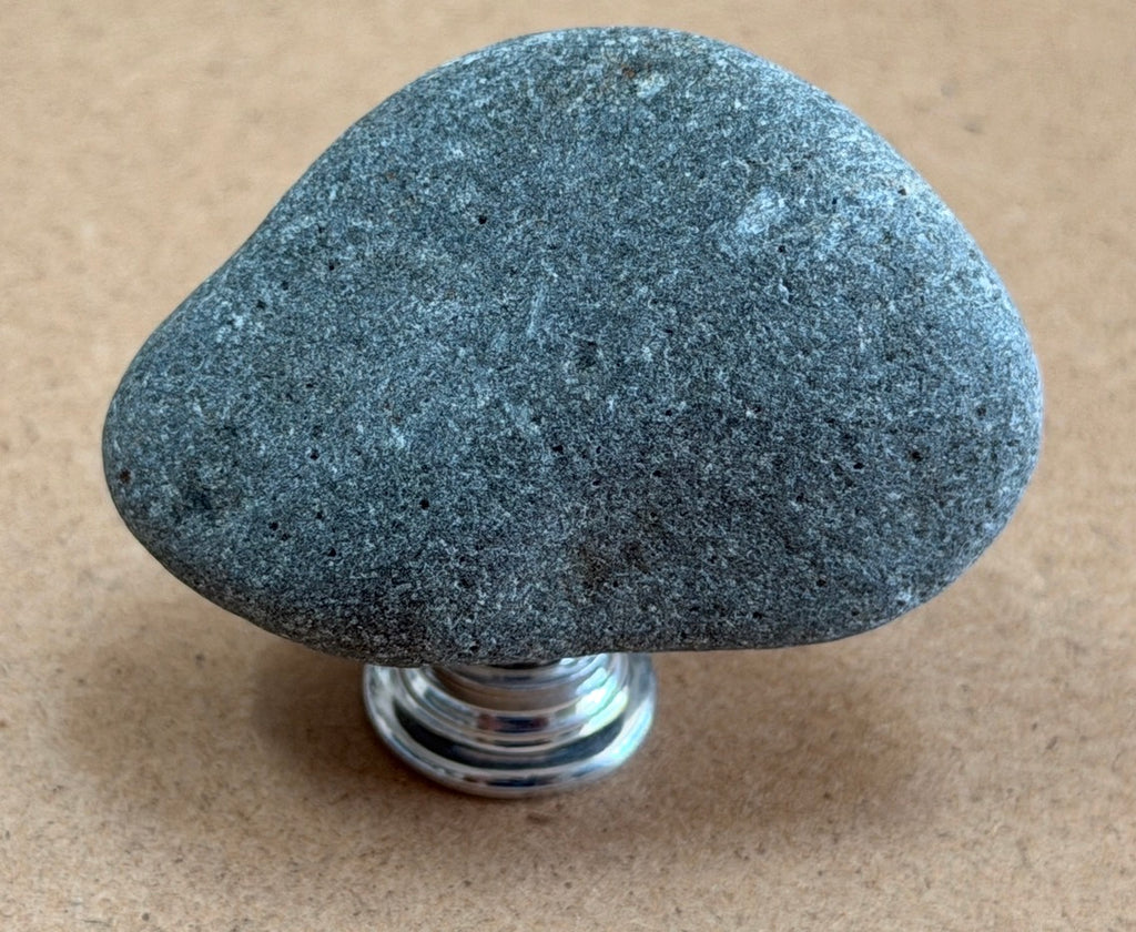 Coastal Grey Stone Knobs — Set of 6