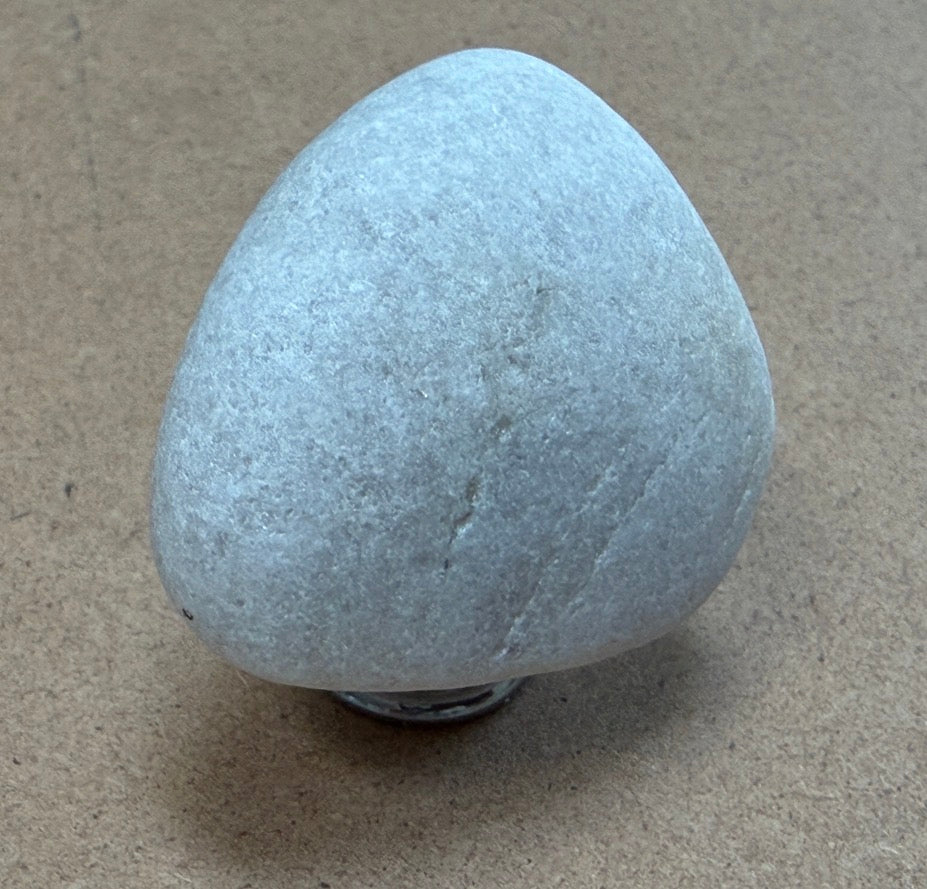 White Stone Knobs — Set of 6