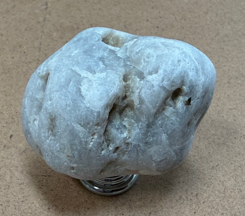 White Stone Knobs — Set of 6