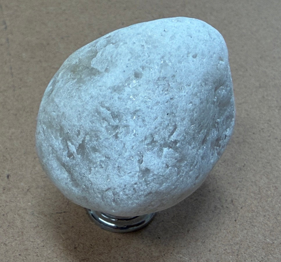 White Stone Knobs — Set of 6