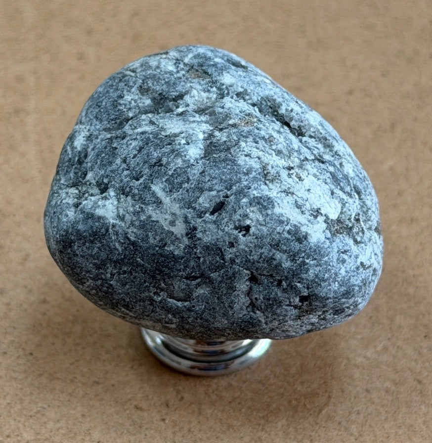 Coastal Grey Stone Knobs — Set of 6