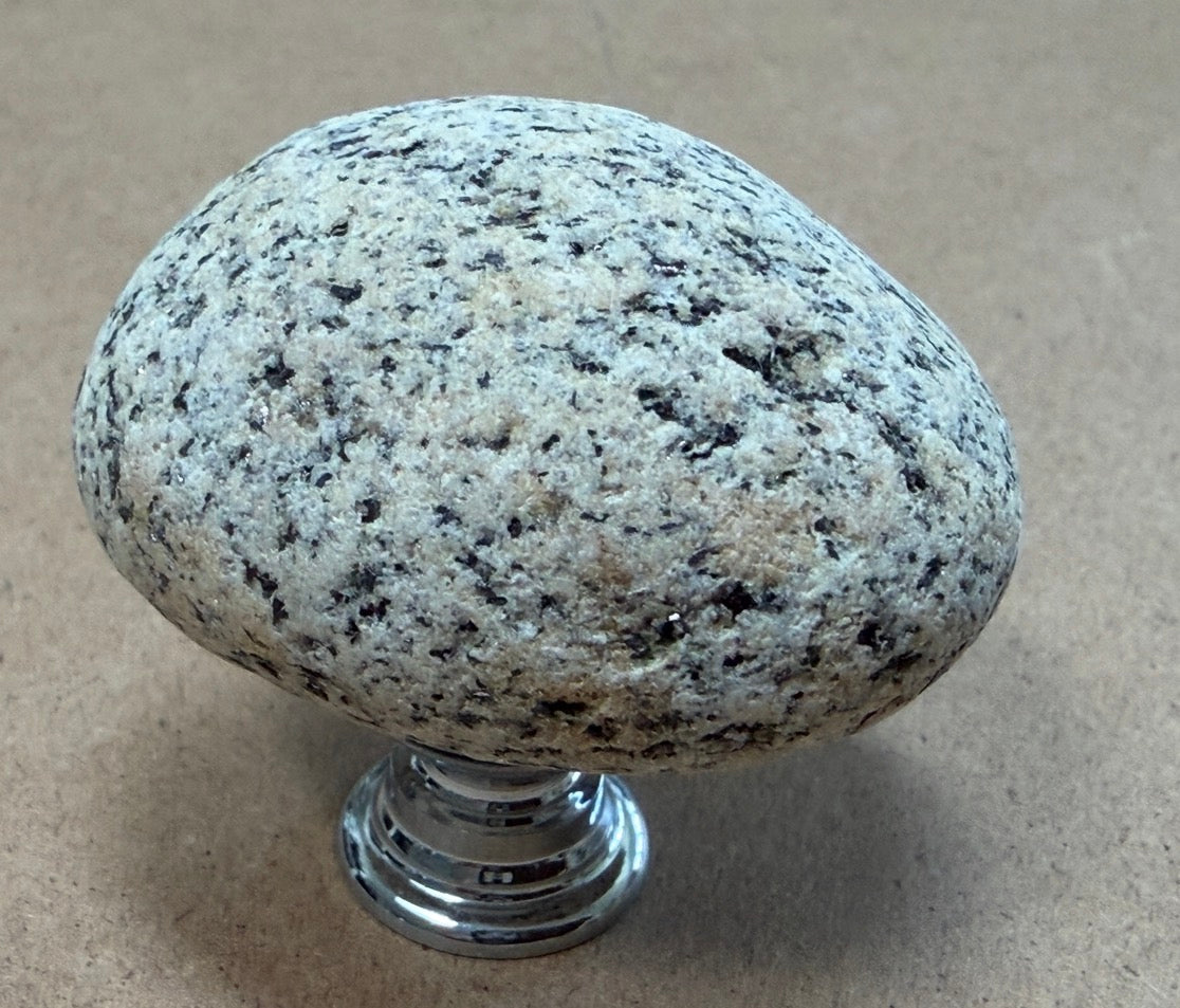 Earth Brown Stone Knobs — Set of 6