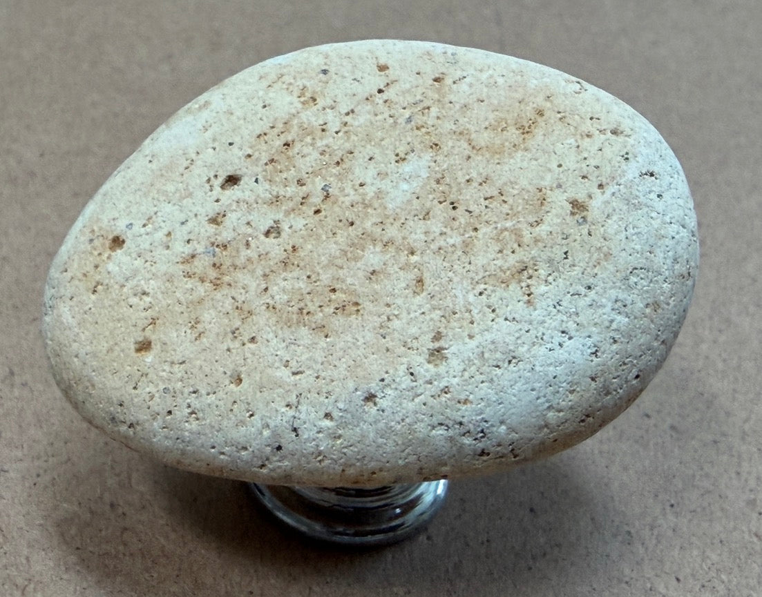 Earth Brown Stone Knobs — Set of 6