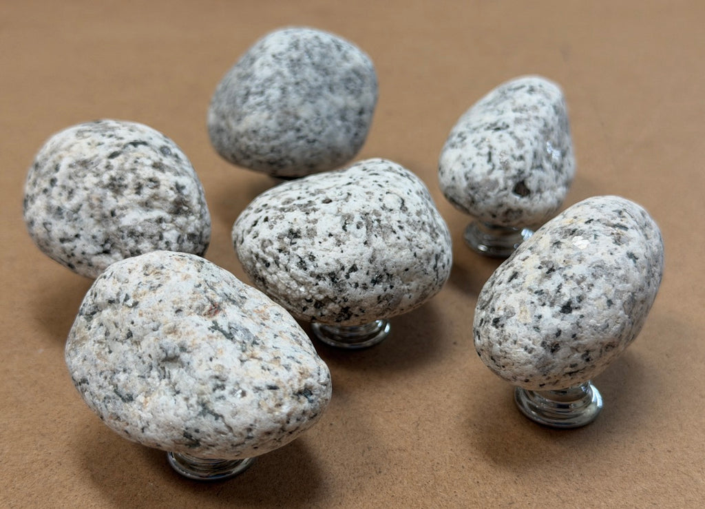 Speckle Granite Stone Knobs — Set of 6