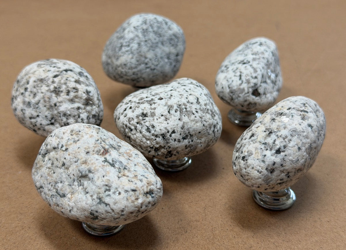 Speckle Granite Stone Knobs — Set of 6